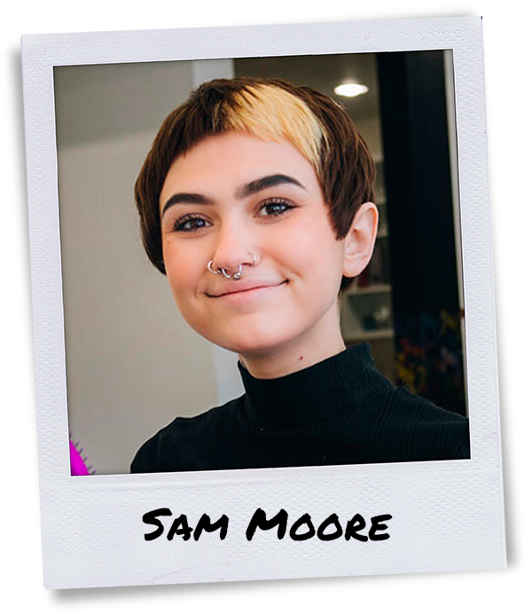 Polaroid of Stylist Sam Moore